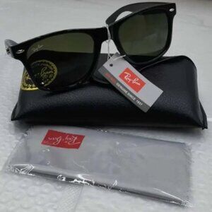 Ray-Ban RB2140 901 50-22 Wayfarer Green Lenses Unisex Classic Sunglasses - Black